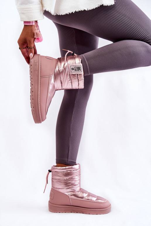 Botas de neve aquecidas rosa Big Star para mulheres