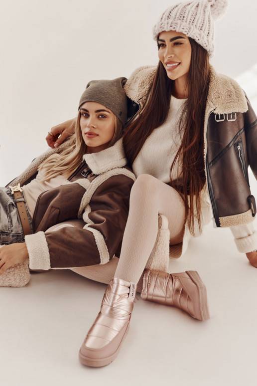 Botas de neve aquecidas rosa Big Star para mulheres