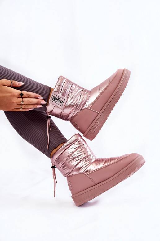 Botas de neve aquecidas rosa Big Star para mulheres