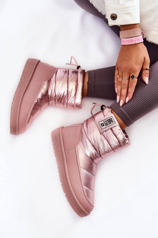 Botas de neve aquecidas rosa Big Star para mulheres