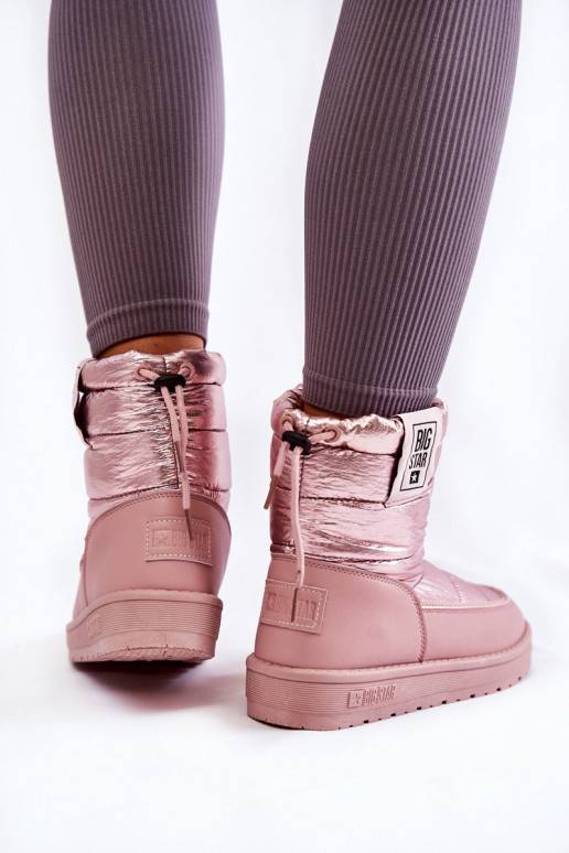 Botas de neve aquecidas rosa Big Star para mulheres
