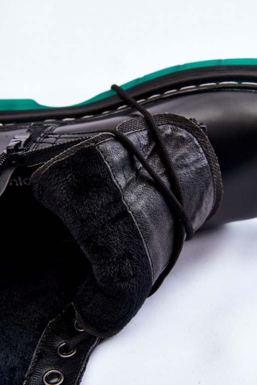 Botas pretas cereja Trinah com sola verde