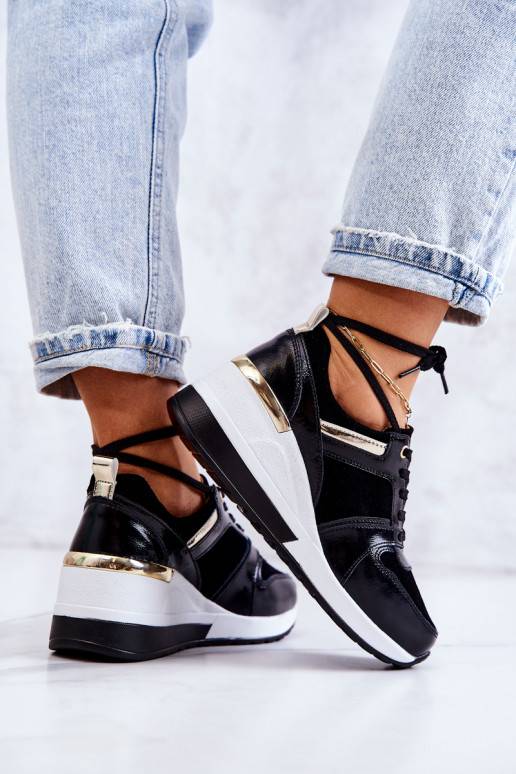 Calçado desportivo preto - branco Rayana para mulher