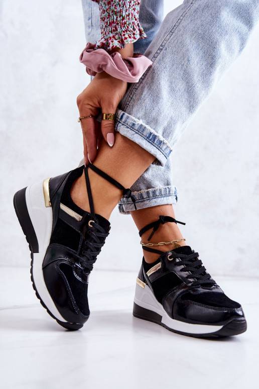 Calçado desportivo preto - branco Rayana para mulher