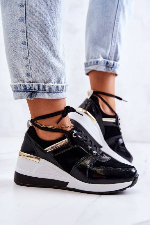Calçado desportivo preto - branco Rayana para mulher