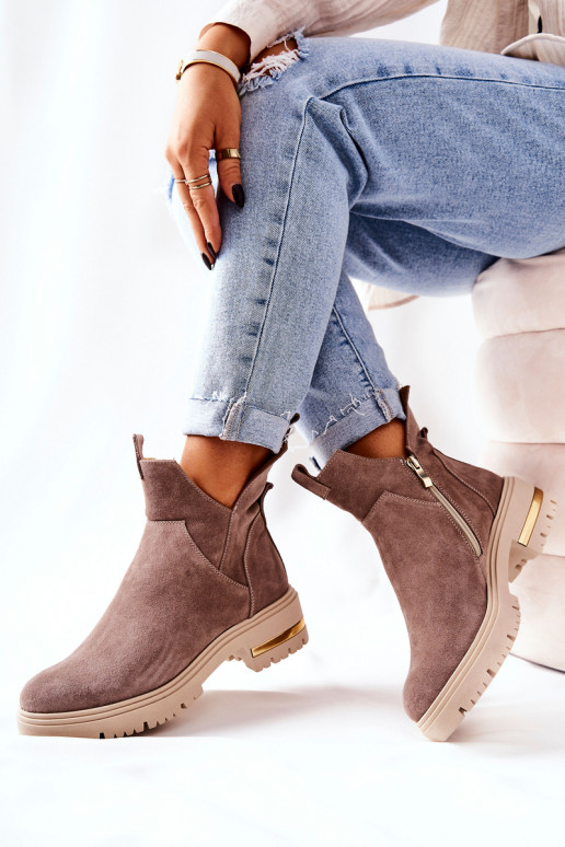 Botas aquecidas na cor cappuccino Cut Out Tanya