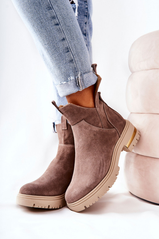 Botas aquecidas na cor cappuccino Cut Out Tanya