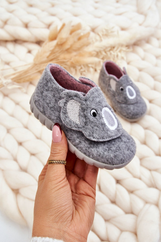Chinelos infantis Befado Koala cinza