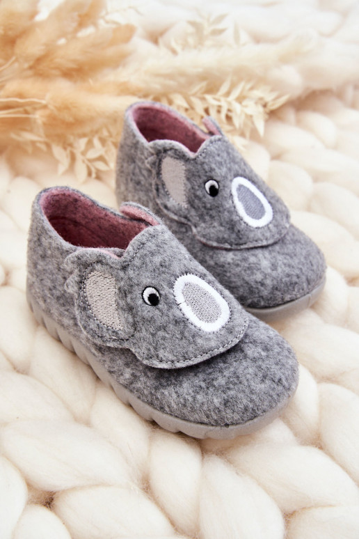Chinelos infantis Befado Koala cinza