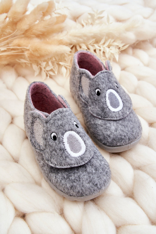 Chinelos infantis Befado Koala cinza