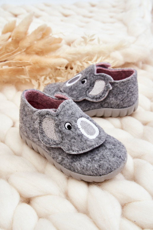 Chinelos infantis Befado Koala cinza