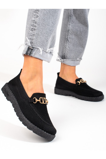 Mocassins de tecido preto...