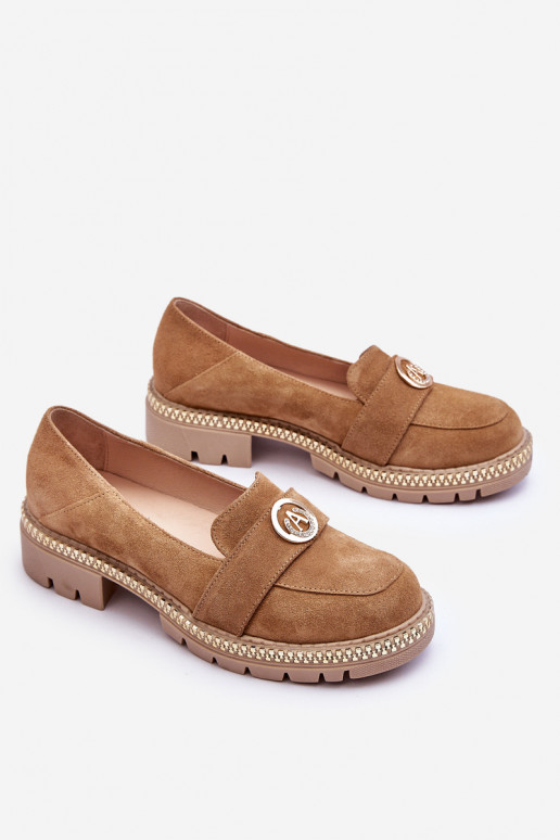 Mocassins de camurça Laverne em bege
