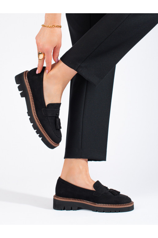 Mocassins Vinceza de camurça preta... Mocassins Vinceza de camurça preta...