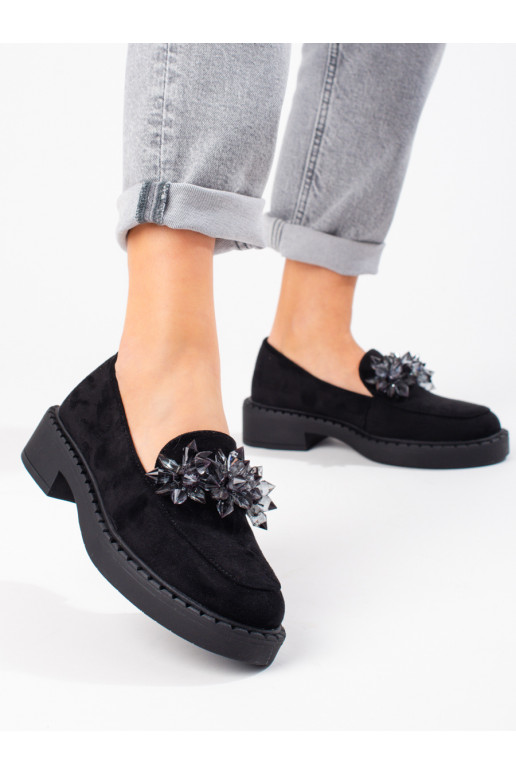 Mocassins de camurça preta Potocki