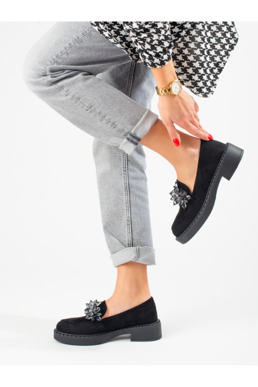 Mocassins de camurça preta Potocki