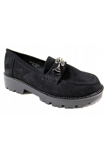 Mocassins com salto maciço...