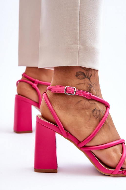 Sandálias de verão rosa de salto alto Lucetta