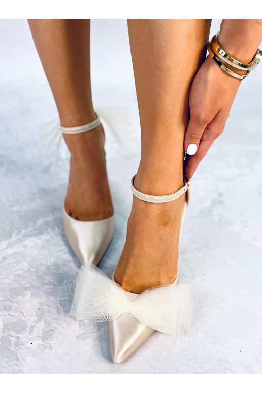 Salto alto com fita de tule SHEENA BEIGE