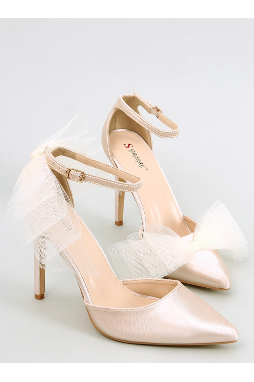 Salto alto com fita de tule SHEENA BEIGE