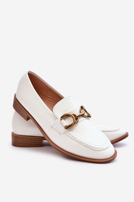 Mocassins femininos modelo clássico na cor branca Lorien