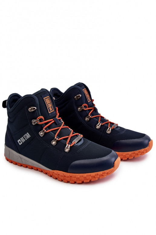 Botas de caminhada Memory Foam Big Star azuis escuras para homens
