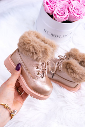 Botas infantis ouro rosa Fobos