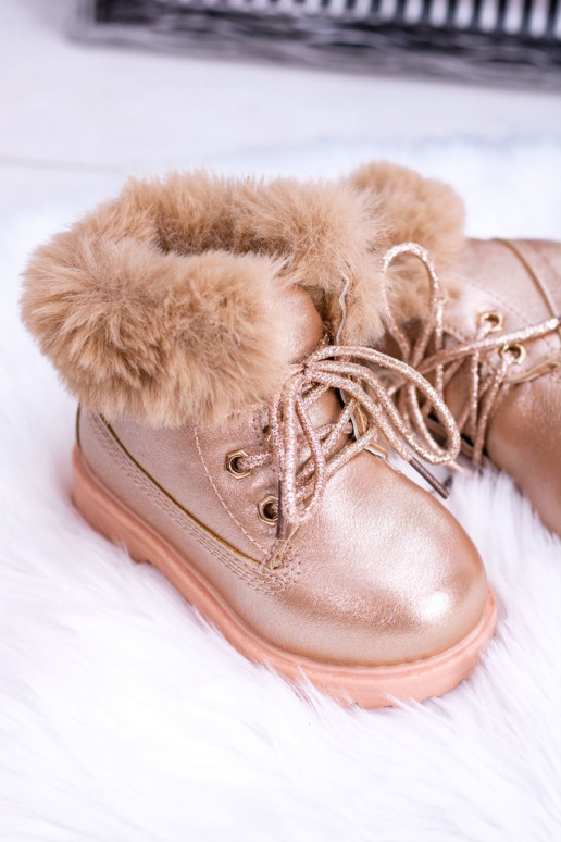 Botas infantis ouro rosa Fobos