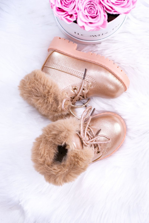 Botas infantis ouro rosa Fobos