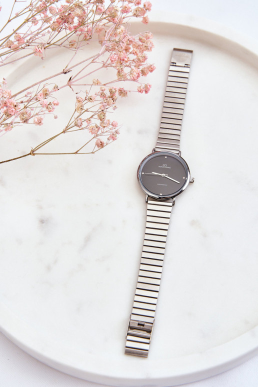 Relógio feminino na cor cinza-preto... Relógio feminino na cor cinza-preto...