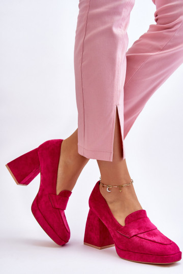 Sapatos Adriel rosa para mulher com salto largo 2