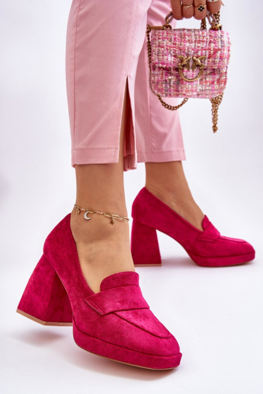 Sapatos Adriel rosa para mulher com salto largo