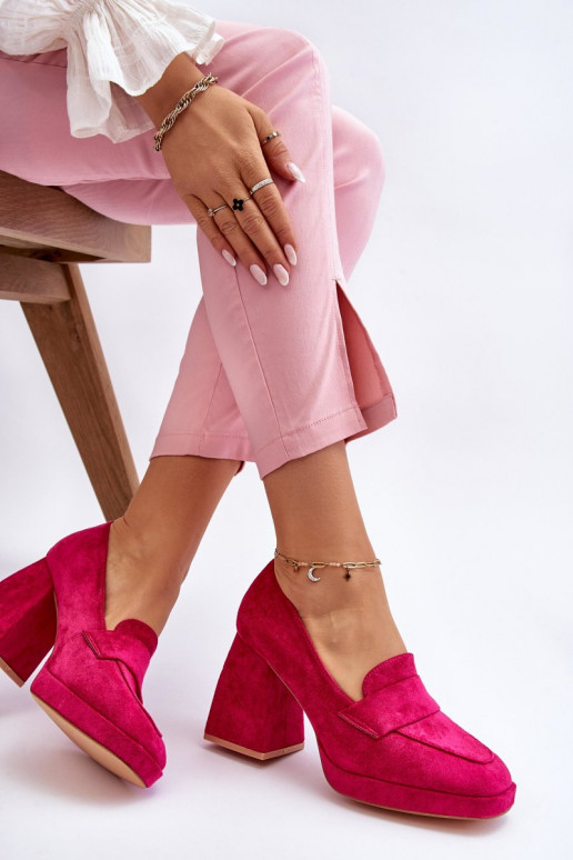 Sapatos Adriel rosa para mulher com salto largo
