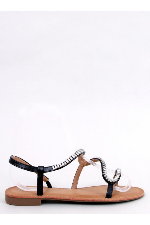 Sandálias pretas com cristais ADANI...