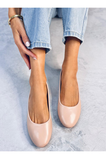 Sapatilhas femininas TOVA BEIGE com palmilha de couro