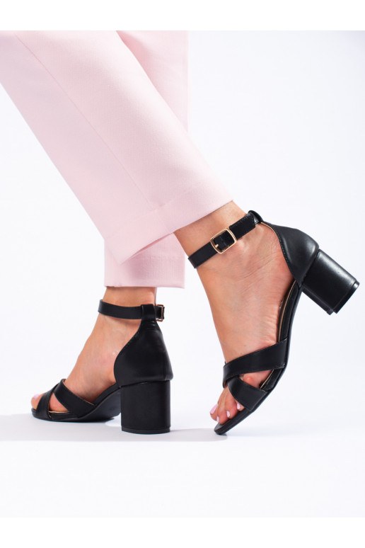 Sandálias clássicas em Shelovet preto Sandálias clássicas em Shelovet preto