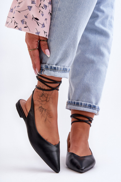 Bailarinas com fitas em preto Lilly Ann Bailarinas com fitas em preto Lilly Ann