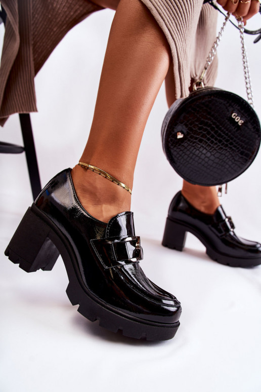 sapatos com salto preto Harmell