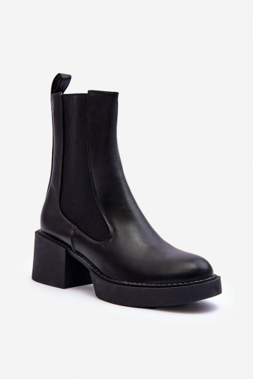 botas elegantes com salto largo em Ironna preto