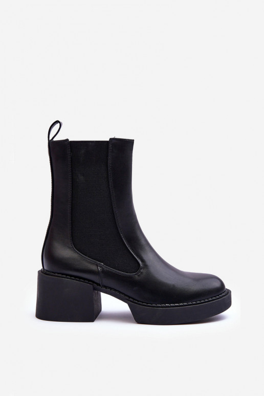 botas elegantes com salto largo em Ironna preto