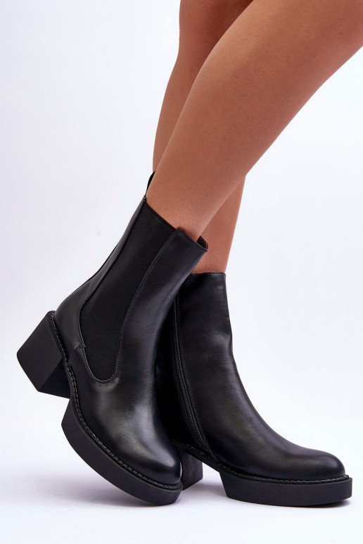 botas elegantes com salto largo em Ironna preto
