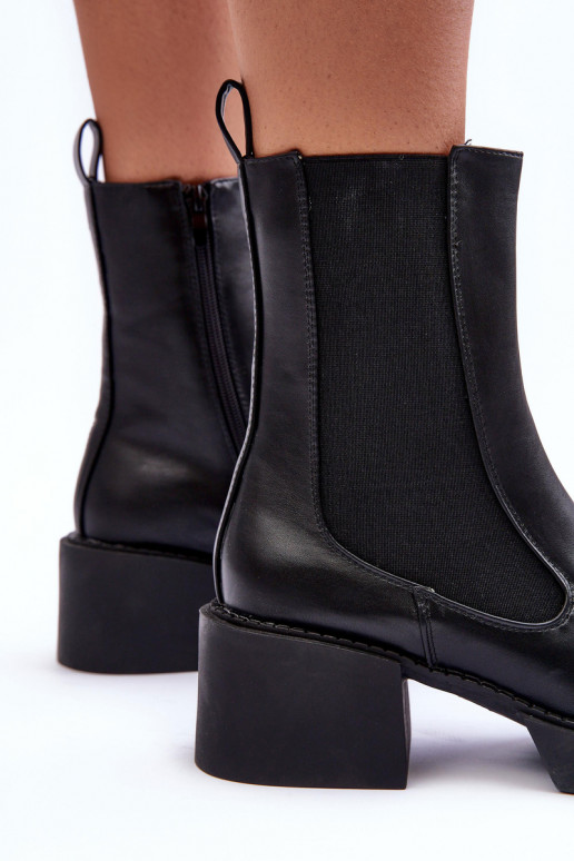 botas elegantes com salto largo em Ironna preto