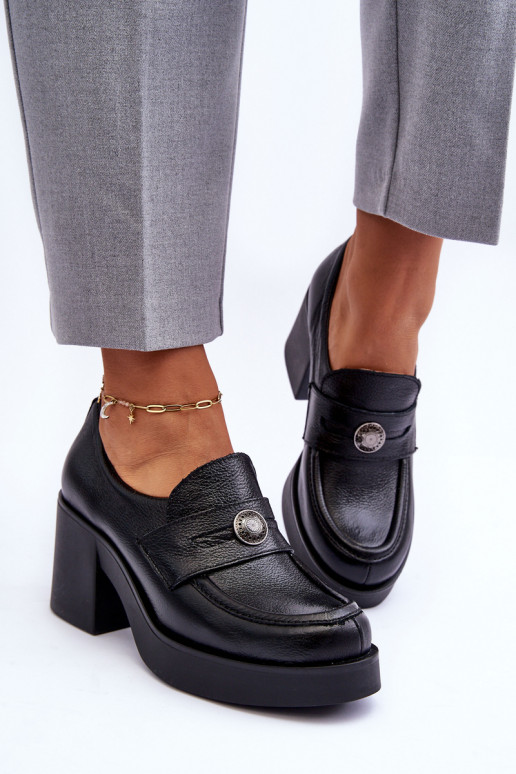Sapatos com salto na cor preta Lemar Dunadia