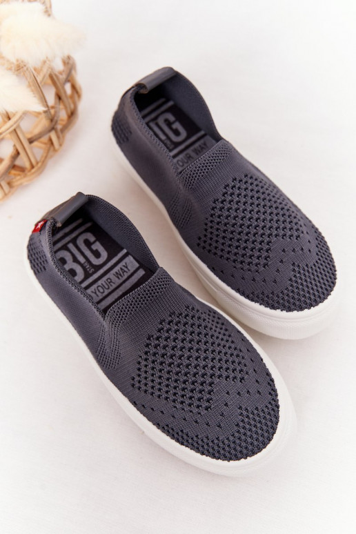 Tênis infantil slip-on Big Star cor cinza