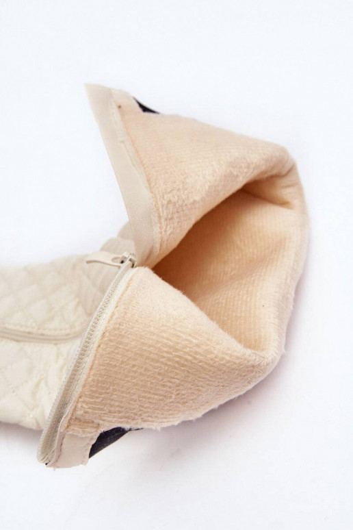 botas longas acolchoadas bege Amalfri com salto largo