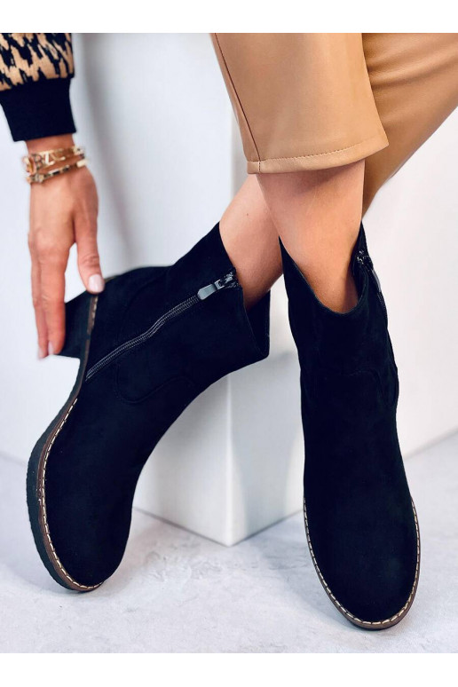 Sapatos com salto de borracha na cor preta LINZI BLACK