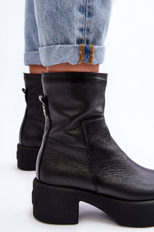 Botas com salto baixo na cor preta Lemar Volavola