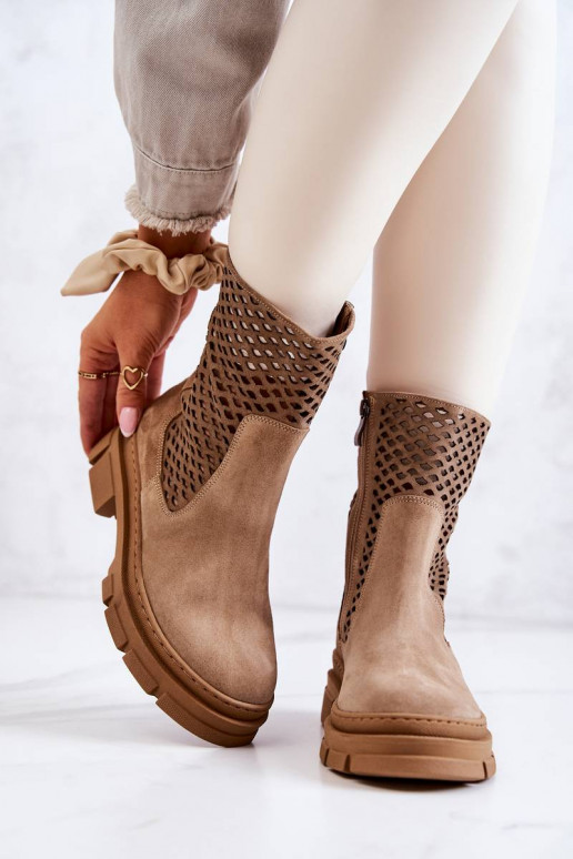 botas enormes Nicole cor marrom