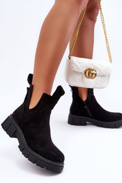 botas Recortadas cor preta Céu botas Recortadas cor preta Céu