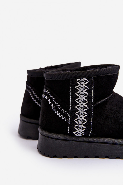 Botas infantis de neve aquecidas na cor preta Leonora